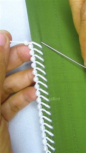 ✨ So Easy Border Lace Hand Embroidery! 🪡🤍 #shorts #viral #embroidery