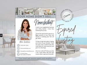 Real Estate Expired Listing Letter Template: FSBO Flyer (canva Editable, Printable) - Etsy