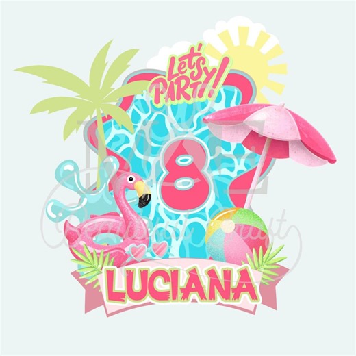 Pool Party Cake Topper/3d Pool Party Cake Topoper/teen Girl Birthday/splash Pool Party/ Summer Girl Party/summer Cake Topper - Etsy