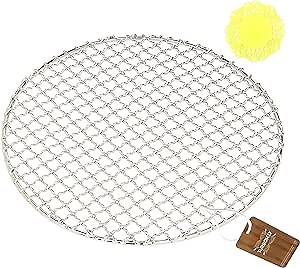 Barbecue Grids Bacon Cooking Rack for Oven Use Dia 10.4 Inches Round Cooking Grate for Baking Round Stainless Steel Wire Cooking Racks/Carbon Baking Net/Grill/Pan Grate (265mm/10.4")