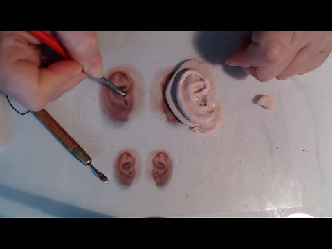 Tutorial how to sculpt ears on polymer clay dolls for beginners