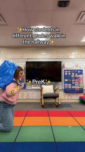 Giant Backpacks: How Different Grades Walk in the Hallway