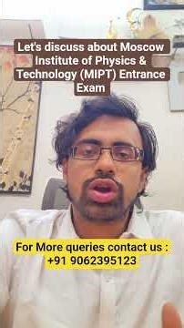 Let's discuss MIPT Entrance Exam | Moscow Institute of Physics & Technology Guide #MIPT #Russia
