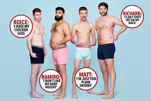 These four brave men reveal their body hang-ups over their shapes