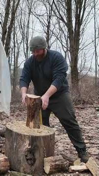Let's split some firewood at the off-grid cabin! #cabin #firewood #homestead