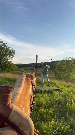 Horse Commute to the Range 🏇#horse #golf #golfer