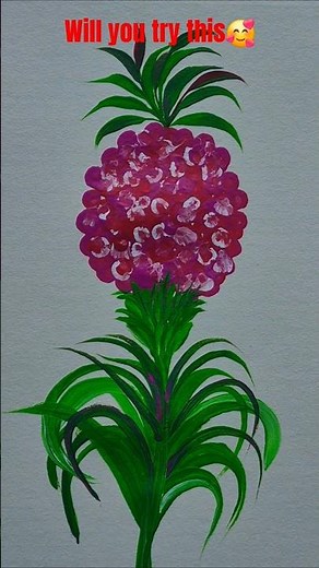 Easy flower painting ideas using q tips 😍🥰 #art #floraart #shorts