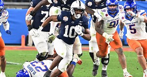 When will star Penn State running back Nick Singleton make his stay or go decision?
