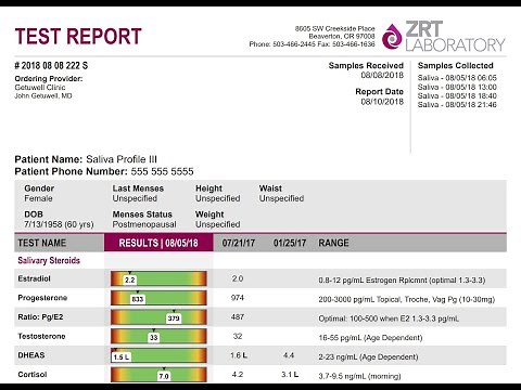 Clinical Walk-Through of a ZRT Saliva Hormone Report