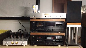 雅佳GX-Z9100EX DIY 6P14推挽胆机、音箱 TASCAM DR-05X外录磁带播放效果。