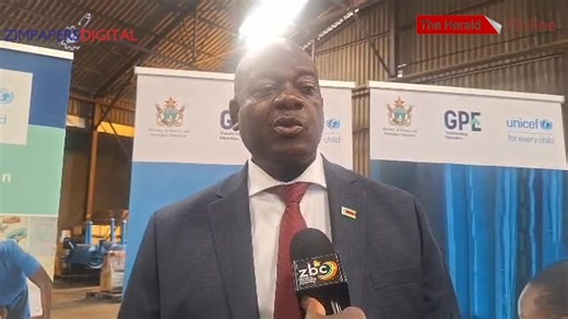 Primary and Secondary Education Minister Professor Torerayi Moyo speaks after his ministry received 815 laptops and other ICT devices from Global Partnership in Education through UNICEF Zimbabwe meant for disadvantaged schools. – Video: Muchaneta Chimuka | The Herald-Zimbabwe