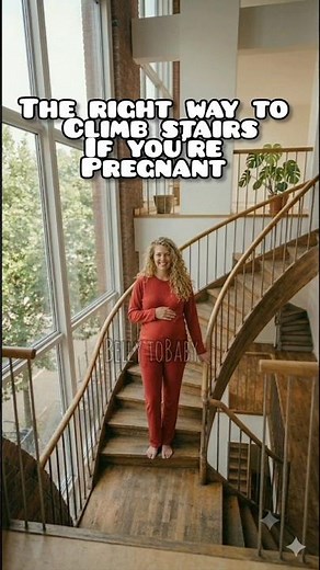 The safest way to climb stairs during pregnancy 🤰| pregnancy safety #shorts