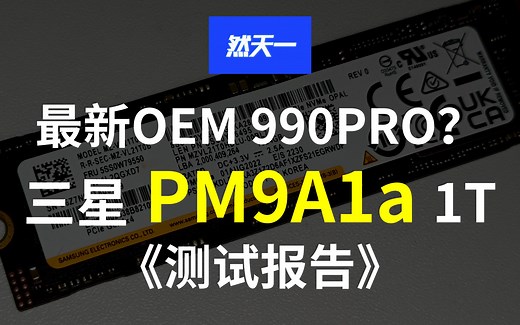 【然天一】1T三星PM9A1a评测 是990PRO吗？