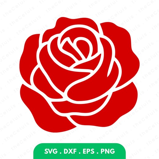 Rose SVG PNG DXF Files: Flower Clipart for Cricut, Silhouette (instant Download) - Etsy Canada