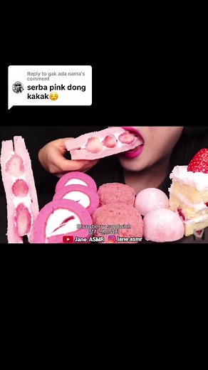 Pink Strawberry Desserts Party Mukbang with Jane ASMR