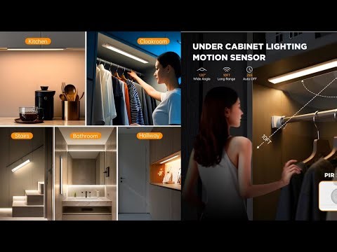 Under-Cabinet Light with Remote Control, Timer Function, Aluminum Alloy Ultra-Thin Cabinet Light