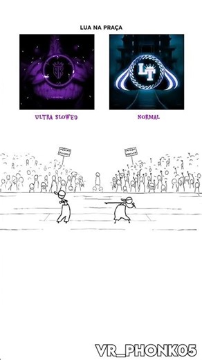 LUA NA PRAÇA (Normal) vs (Slowed) #phonk #bassboosted #bass #slowed #foryou #phonkmusic #aveeplayer