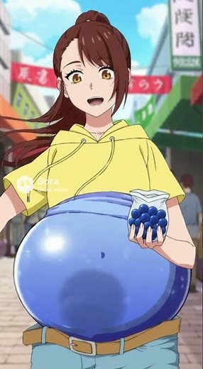 Girl transformation into blueberry