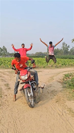 Two boys took the bike using artificial legs,,,101