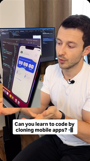 Dan • iOS & Android Developer on Instagram: "💻 Can you learn to code by cloning mobile apps? I’ve spoken about this in the past a few times, but now we also have AI 👀 does that change anything? After building mobile apps for the past 10 years, I’ve shared my thoughts in this video ☝️ check it out. 💬 Any questions? Things to add? Comment below! #programming #coding #mobileappdevelopment #flutter #iosdevelopment"