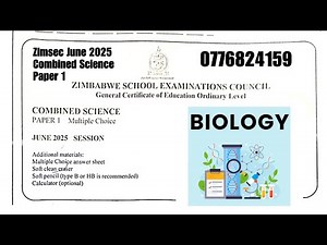 Zimsec June 2025, Combined Science Paper 1, Biology section