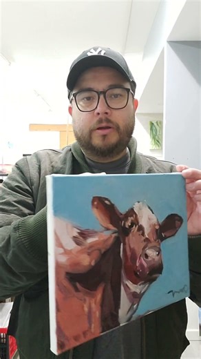 Cow Portrait Oil Painting