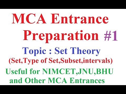 MCA Entrance Preparation #1: Set Theory (Sets, Type of Set,Subset, intervals)
