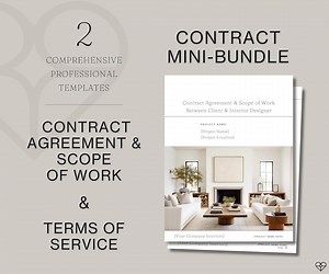 Contract Mini-bundle for Interior Designers | Contract & Scope of Work   Terms of Service Template | Canva Editable Professional Documents - Etsy