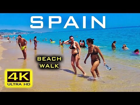 4K Beach Walk Spain, Costa Brava, Lloret de Mar, Summer Vibes