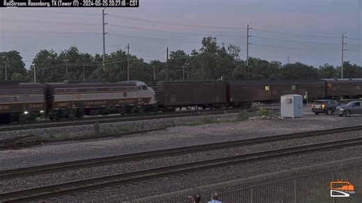 The Empress passing through Rosenberg, Texas, this evening on its grand tour of the CPKC system! #trains #railroad #railfans #railfanning #trainspotting #railcam #steam #steamtrain #cp2816 | Railstream, LLC.