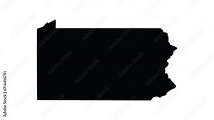 animation forming a map of the state of Pennsylvania