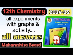 12th Chemistry Practical Book | all Practical Solutions with graphs & activity