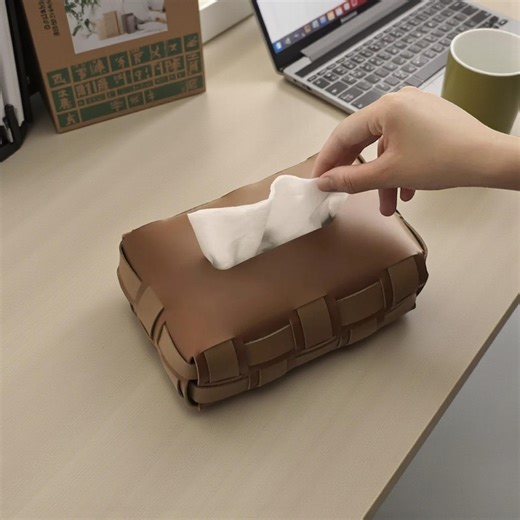 Handmade PU Leather Tissue Box Cover, Double Plaid Woven Napkin Holder, Luxury Desktop Organizer, Waterproof Napkin Box, Creative Home Décor - Etsy