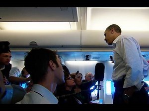President Obama Speaks to Press on Air Force One