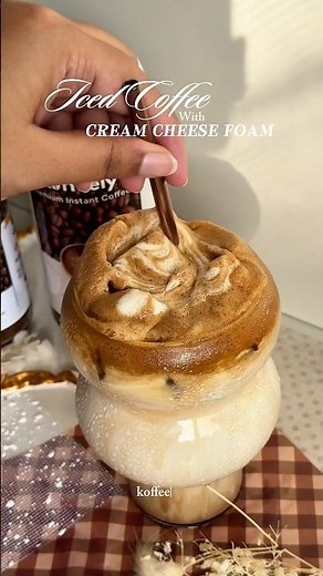 Cream cheese foam + bold coffee🤎 #coffee #koffeely