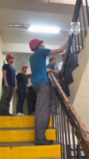 Engineers from the Schools Division Office (SDO) conduct an earthquake inspection at Balara Elementary School in Barangay Pansol, Quezon City, on Tuesday, October 14, 2025, as part of the ongoing disaster preparedness and resilience efforts of the Department of Education and the local government. | via Maria Tan, ABS-CBN News | ABS-CBN News