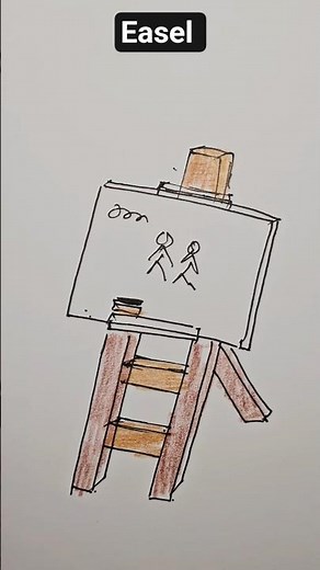 How to draw easel? Draw object only using straight line.