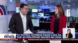 11K views · 183 reactions | Congratulations, TV Patrol Express! Panglima ang newscast sa top 40 Philippine shows noong 2024, ayon sa independent news website at social media brand Trendrod. Buong balita: https://www.abs-cbn.com/news/nation/2025/1/6/tv-patrol-express-ranks-5th-in-top-40-ph-shows-of-2024-2007 | TV Patrol | Facebook