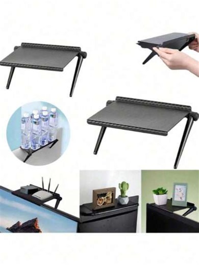 Adjustable TV/Monitor Stand, Display And Storage Shelf, Computer Screen Holder, Small Items Organizer. Practical, No Drilling Required, Easy To Install, Keeps Desk Tidy And Saves Space. Also Suitable For Office Decor, Bedside Table, Living Room, Dorm, Travel And Daily Use. | SHEIN