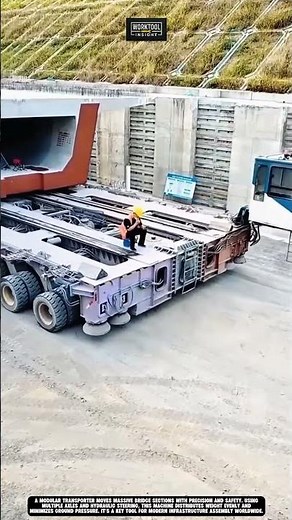 Transporting heavy bridge parts using modular transporter