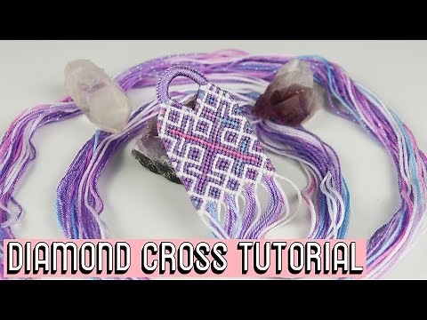 DIAMOND CROSS TUTORIAL [CC] || Friendship Bracelets