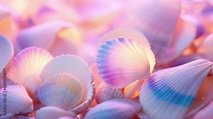 Closeup of the shells on the lights reveals a stunning range of colors, from soft pastel pinks and blues to vibrant purples and greens. Its like a miniature rainbow captured in each shell.