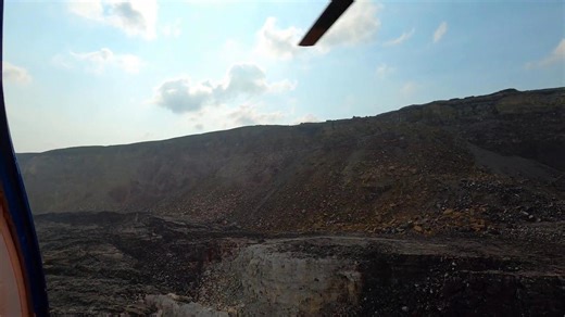 Lava vents seen from the air at Halemaumau Crater in Hawaii
