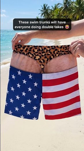 Custom Funny Patriotic Men Swim Trunks - Summer Gift For Men - Warning Wide Load BS-HA7024 V1.2