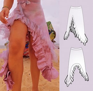 Asymmetric Dance Skirt Sewing Pattern XS–L | High-low Ruffle Performance Skirt - Etsy