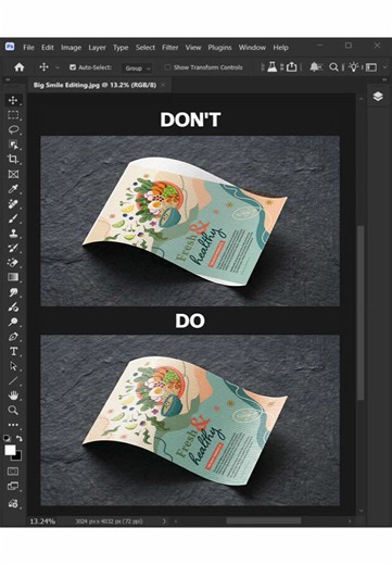 Easy Photoshop Tips: How to Create a Curved Paper Mockup! #adobe #photoshop #tutorial #bigsmileediting