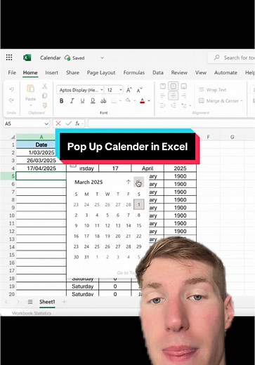 How to Insert a Pop-Up Calendar in Excel Easily