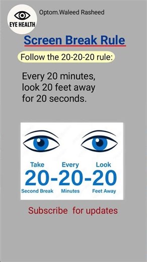 Vision 20-20-20 Rule. #motivation #inspireothers #motivationshorts #eyecare #astigmatism #eyehealth