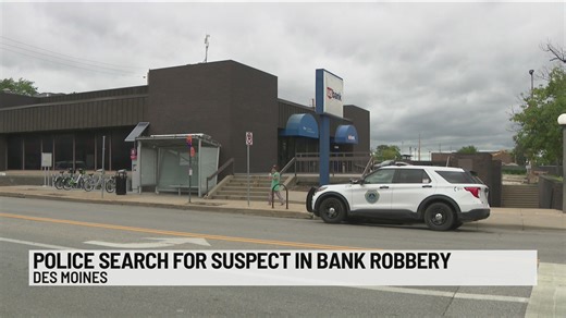 Search for suspect in Des Moines bank robbery underway