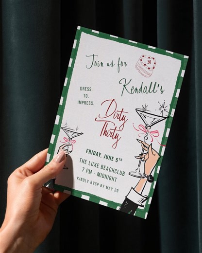 Dirty Thirty Birthday Invitation | Editable 30th Party Invite | Canva Template - Etsy